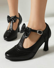 Elegante Damen-Absätze mit Schleife und verstellbarer Schnalle