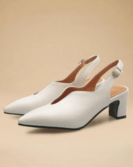 Women's Elegant Daily Pointed Toe Adjusting Buckle Heels