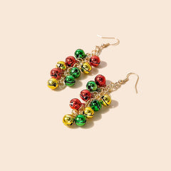 Women's Christmas Colorblock Bell Earrings