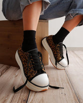 Women's Fashion Athletic Color-Blocking Lace-up Platform Sneakers