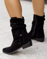 Women's Casual Daily Simple Zipper Flat Boots