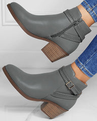 Women's Casual Simple Daily Zipper Ankle Boots