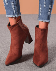 Women's Elegant Simple Split Joint Pointed Toe Zipper Boots