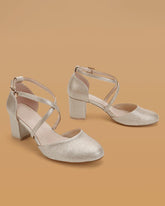 Women's Elegant Daily Cross-strap Adjusting Buckle Chunky Heels