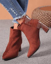 Women's Elegant Simple Split Joint Pointed Toe Zipper Boots