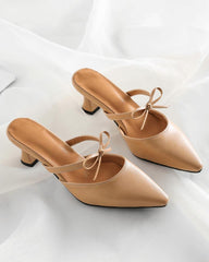 Women's Elegant Pointed Toe Chunky Heel Sandals