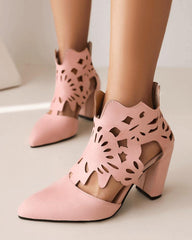 Tacones elegantes e informales con cremallera y aberturas para mujer