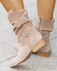 Women's Casual Daily Simple Zipper Flat Boots