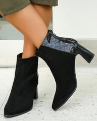 Women's Elegant Simple Split Joint Pointed Toe Zipper Boots