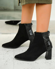 Women's Elegant Simple Split Joint Pointed Toe Zipper Boots