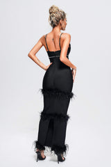 Ginny Feather Maxi Bandage Dress