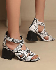 Women's Casual Daily Zipper Chunky Heel Sandals