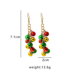 Women's Christmas Colorblock Bell Earrings