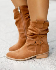 Women's Casual Daily Simple Zipper Flat Boots