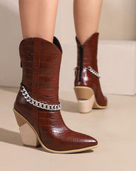 Women's Elegant Chic Chain Zipper Boots