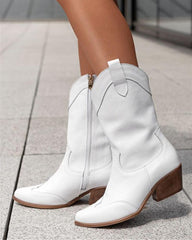Women's Elegant Simple Split Joint Zipper Flat Boots