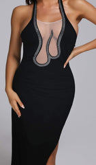 Neckholder-Bandange-Midikleid