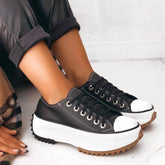 Modische, lässige Sneakers mit Schnürung und Plateauabsatz für Damen