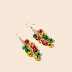 Women's Christmas Colorblock Bell Earrings