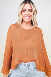 Leichter Strickpullover mit Rundhalsausschnitt „Petal Dew“