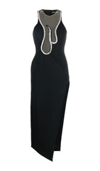 Neckholder-Bandange-Midikleid