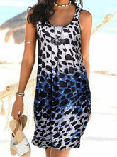Ärmelloses Sling-Kleid mit Leopardenmuster und Farbverlauf
