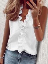 Temperament Pendler Rüschen Nähte V-Ausschnitt Pullover Ärmellose Weste