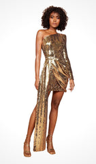 MINI VESTIDO DE LENTEJUELAS EN DORADO