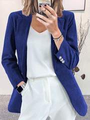 Blazer de pana con solapa lisa y corte entallado