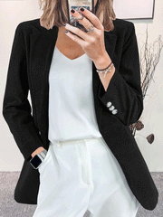 Blazer de pana con solapa lisa y corte entallado