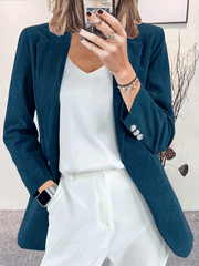 Blazer de pana con solapa lisa y corte entallado