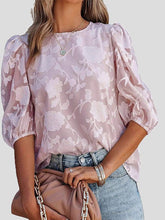 Bluse mit Blumenmuster und Puffärmeln