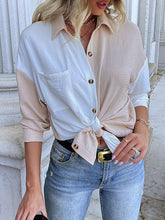 Long Sleeve Casual Color Matching Blouse