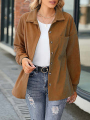 Corduroy Solid Button Cardigan Coat