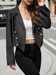Lapel Button Solid Small Suit Coat