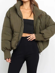 Solid Loose Short Down Jacket