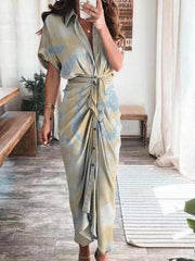 Vestido camisero informal con botones y estampado multicolor