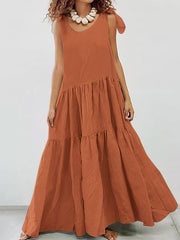Sling Round Neck Bohemian Sleeveless Dress