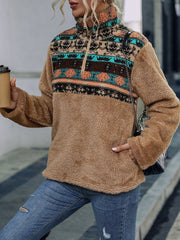 Sudadera con estampado geométrico en bloques de color