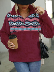 Sudadera con estampado geométrico en bloques de color