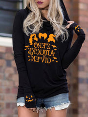 Sudadera con capucha de manga larga con estampado de letras