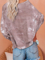 Camisetas sueltas de manga larga con efecto tie-dye degradado