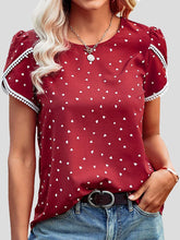 T-Shirt mit kurzen Ärmeln und Spitzenstickerei