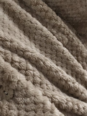 Mittellange Jacke aus doppelseitigem Fleecepullover mit Kapuze