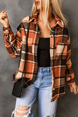 Karierte Jacke mit Taschen und Knöpfen