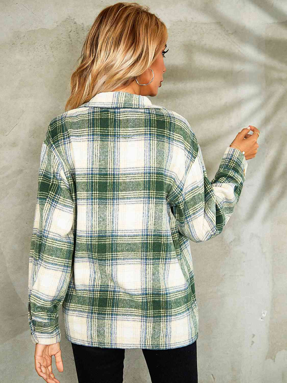 Karierte Jacke mit Button-Down-Kragen