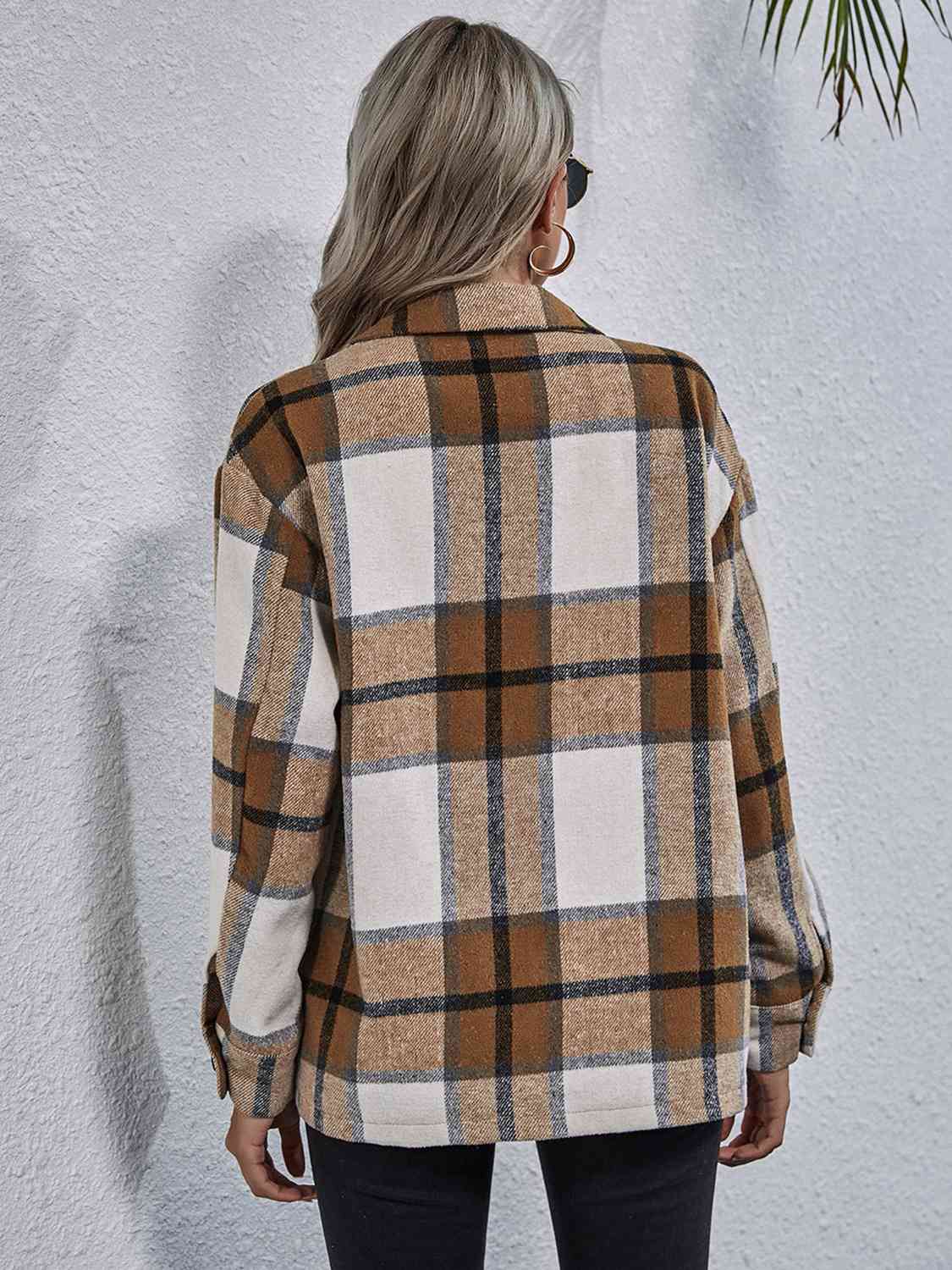 Karierte Jacke mit Button-Down-Kragen