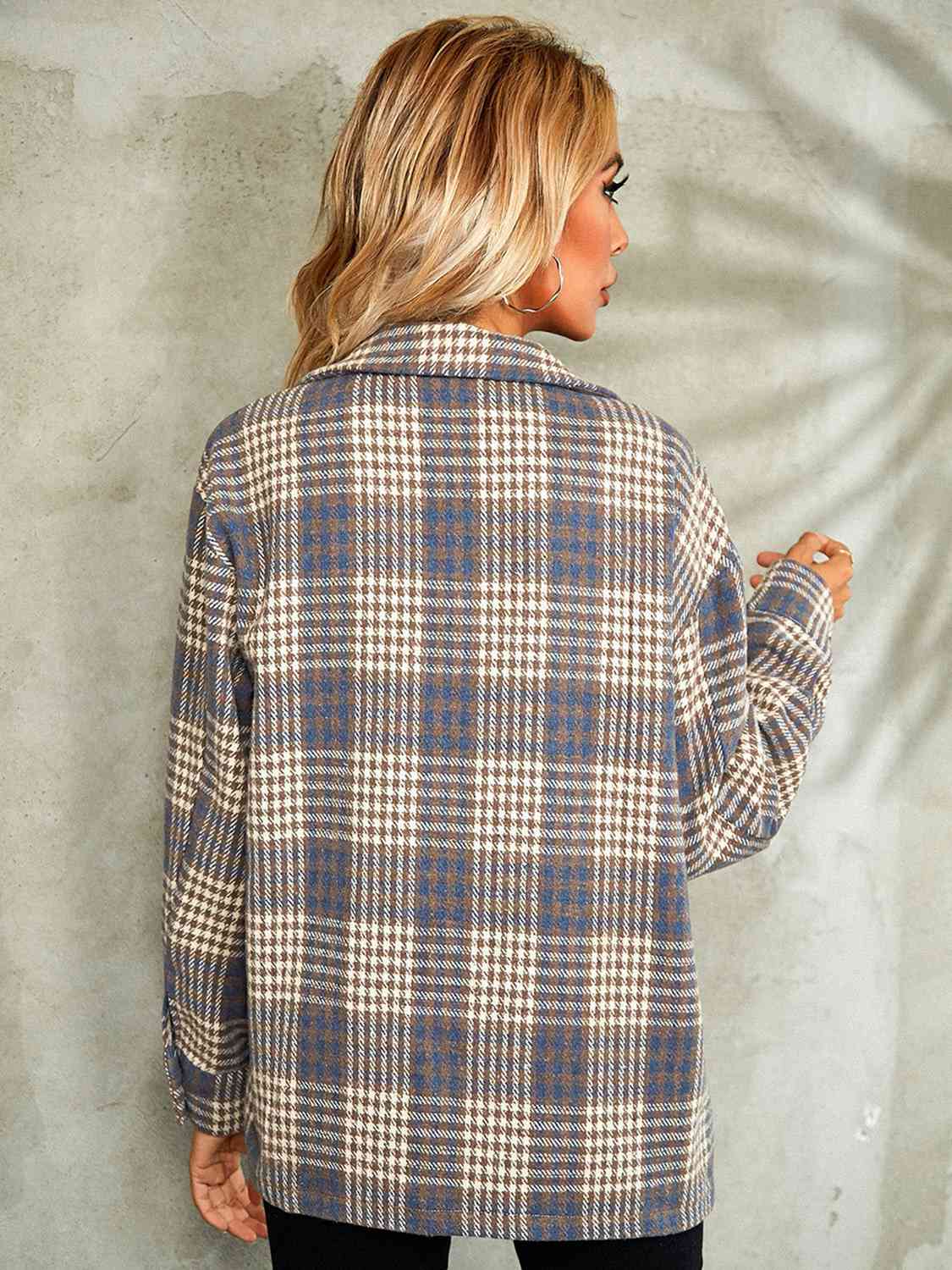 Karierte Jacke mit Button-Down-Kragen