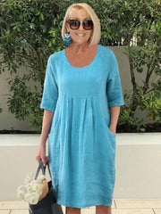 LISE | LOOSE COTTON DRESS WITH POCKET