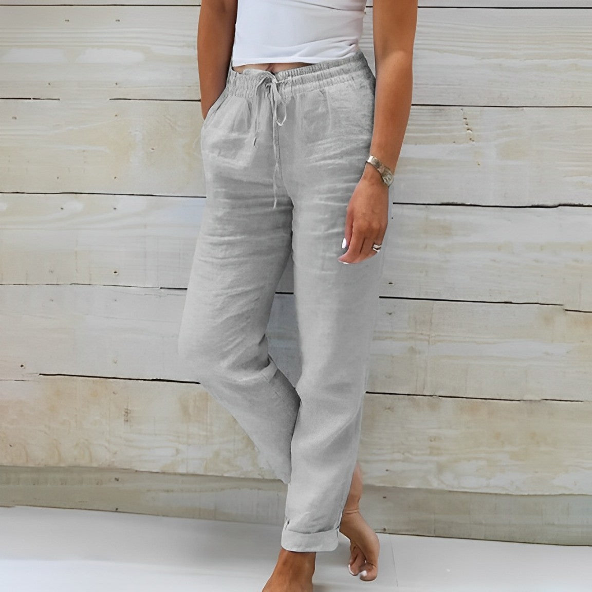 Monika | Elastische Leinenhose